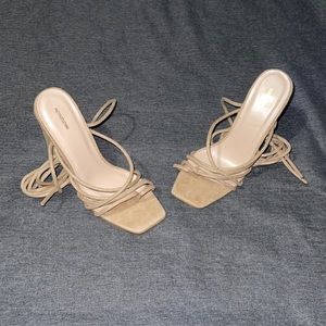 Nude Lace Up Heels from PrettyLittleThing😍